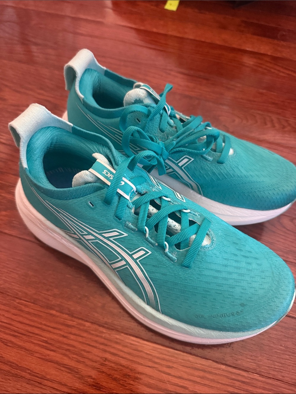 ASICS Teal and White Women's Running Sneakers